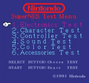 World Class Service Super Nintendo Tester (USA)